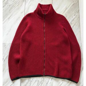 vintage ヴィンテージ ビンテージ 2001a/w 00s c.p.company シーピーカンパニー ワインレッド ジップアップ ドライバーズニット セーター