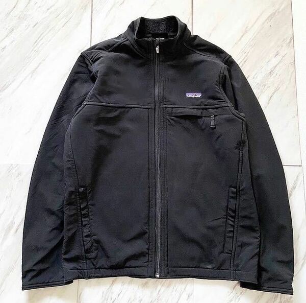 2008年製 00s Y2K patagonia パタゴニア ポリエステル ソフトシェル ブラック 黒 ボア フリースジャケット ナイロンブルゾン vintage