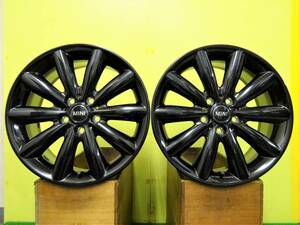 H1913 中古 2本 MINI ミニ 純正 17 x 7J +54 5H 112 ブラック 黒 BMW F55 F 56 F57