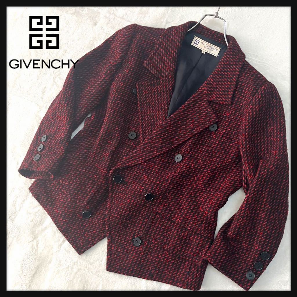 希少】OLD GIVENCHY ツイード ジャケット ダブル ヴィンテージ-