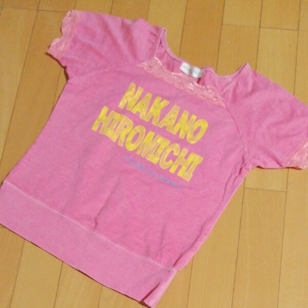 ヒロミチナカノ★半袖Tシャツ　150cm カットソー　　ピンク色　女の子