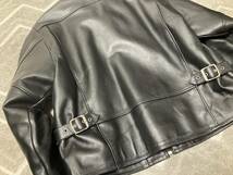 美品 本革 シングル ライダース　HARLEY DAVIDSON 裏地キルティング　L ハーレー　ジャケット　バンソン ショット 黒　ブラック_画像3