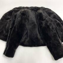【七福】fk1134 Etude ハーフコート デザインコート ミンクコート ブラックミンク シェアードミンク 貂皮 mink身丈 約 50cm_画像6