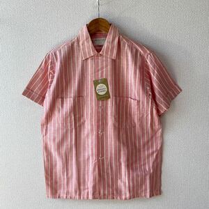  dead stock 60s DESIGNERS short sleeves stripe shirt S 14 1/2 Vintage box 