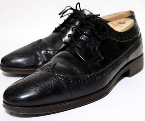 即決落札　TAKEO KIKUCHI 25㎝　ビジネスシューズ　ウィングチップ ブラック　高級靴　人気ブランド　紳士靴　フォーマル　送料無料！