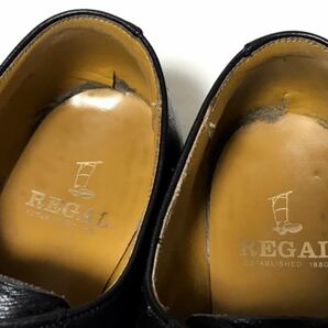 即決落札 REGAL 24.5㎝EE ビジネスシューズ プレーントゥ シボ革 メンズ 高級靴 本革 ドレス フォーマル 紳士 リーガル 送料無料の画像7