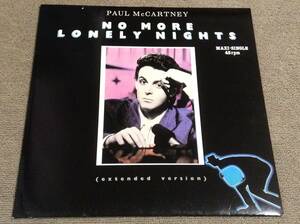 PAUL McCARTNEY ドイツ盤12”「NO MORE LONELY NIGHTS」German Press