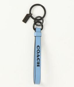 coach Coach key ring C8505-TXW COACH key holder loop key fob navy ( light blue ) new goods 