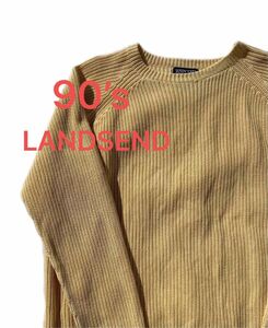 90s LANDSEND コットンニット　ランズエンド　セーター　古着　ヴィンテージ　ビンテージ