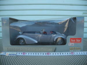 【箱に難有り】希少◎1/18★1939HORCH 855 ROADSTAR Silver Gray/Dark Blue・新品:サンスター製