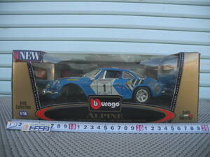 【左車輪外れ】ブラーゴ 青 burago 1/18 Scale Diecast A110 1600S TOUR DE CORSE 1973