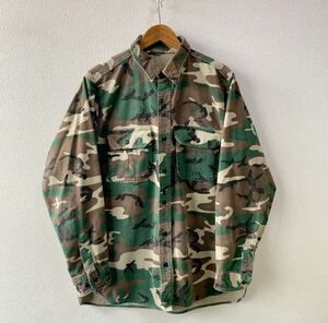 90s USA製 Cabelas 長袖 迷彩 シャモアクロス シャツ XL カベラス アメリカ製 カモ