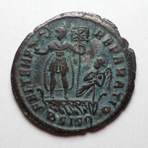 【古代ローマコイン】Constantius II（コンスタンティウス2世）クリーニング済ブロンズコイン 銅貨(we6XAwkuQt)_画像2