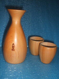 極美品！木曽桧 の徳利 ＆お猪口 ３点セット