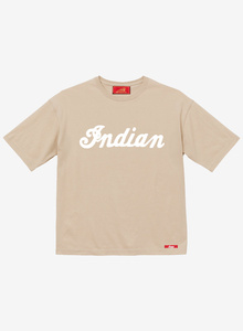 【Indian Motocycle】Lサイズ　サンドカーキ　フロッキーロゴTシャツ　インディアンモトサイクル　ランブル