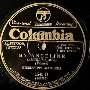 MISSISSIPPI MAULERS w EDDIE LANG COLUMBIA My Angeline/ Don*t Mess Around With Me