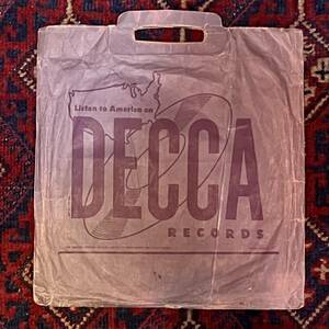 DECCA Paper Shopping Bag for 78rpm ; 40 period . America. record shop .. use 