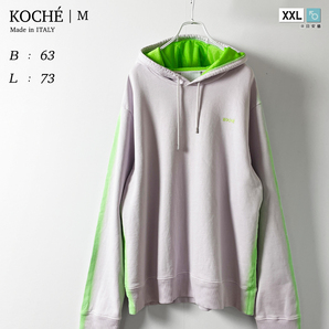 KOCHE コシェ 22SS オーバーサイズ プルオーバー パーカー ピンク 紫 ラベンダー パープル サイドライン 綿 ストリート M / XXL , 2XL , 3L