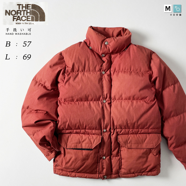 THE NORTH FACE　90s ヴィンテージ USA製 ウォッシャブル 厚手 ダウン ジャケット オレンジ 赤 ダブル ジップ 冬 ザ ノースフェイス S / M