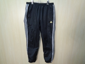 173◆adidas ウィンドブレーカー パンツ◆アディダス size:O ブラック色 ポリ素材 リフレクター仕様 男性 メンズ レジャー アウトドア 5A