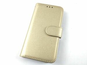 iPhone X for removed possibility width opening notebook type cover case PU leather Gold 