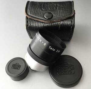 [Nikon NIKKOREX-8 Tele 2X NIPPONKOGAKU TOKYO] Nico Rex 8mm camera for 2 times lens rom and rear (before and after) cap * special case attaching 