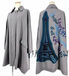 TOKUKO 1er VOLtokko pull mi Evo rueferu. back print ratio wing Zip up turn-down collar coat thin 9/M light purple regular price Y89,640-