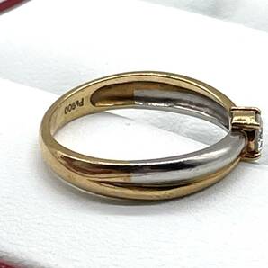NJ エヌジュー K18/pt900 コンビダイヤモンドリング D0.19ct 3.3g 指輪 レディース 12号 ゴールド プラチナの画像2