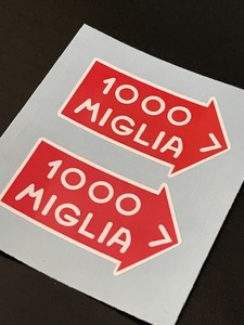 即納 送料無料 / 1000 MIGLIA ミッレミリア / 50mm 2枚セット / ステッカー シール 海外