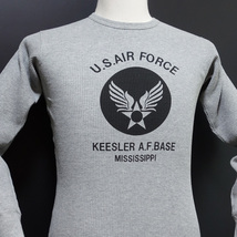 ミリタリー サーマル ワッフル 長袖 Tシャツ L メンズ ロンT USAF エアフォース MAVEVICKS ブランド 灰色 グレー_画像7