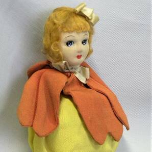 昭和レトロ 巾着人形 文化人形 ミニバッグ きんちゃく 布小物 乙女雑貨の画像1