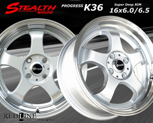 ■ ステルスレーシング K36 ■ 改造軽四用16in　前後異幅6.0J/6.5J　人気のスーパーディープリム!!　Hankook 165/45R16 タイヤ付4本セット