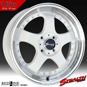 ■ ステルスレーシング K35 ■ ドレスアップ軽四用16inX5.5J　Hankook 165/40R16タイヤ付4本セット　人気のスーパーディープリム!!