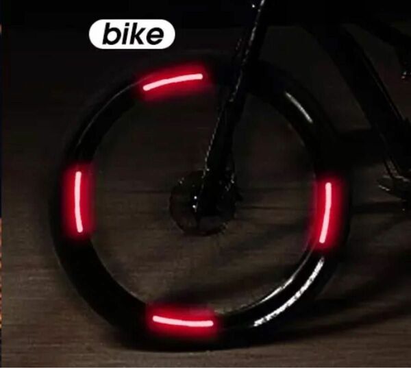 自転車 バイク 高反射ホイールステッカー 赤20枚 レッド リフレクター 反射板