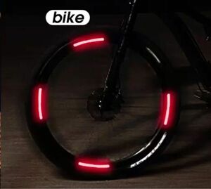 自転車 バイク 高反射ホイール ステッカー 赤 20枚 反射材 レッド リフレクター