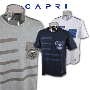 30%OFF【カプリ】メンズ 半袖Tシャツ（46）M 白 9231-2592-10 CAPRI 春夏 セール カジュアル おしゃれ かっこいい