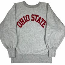 極美品 90s Champion リバースウィーブ USA製 スウェット　ビンテージ サイズM 霜降り グレー 2トーン 古着 vintage OHIO STATE 230018_画像2