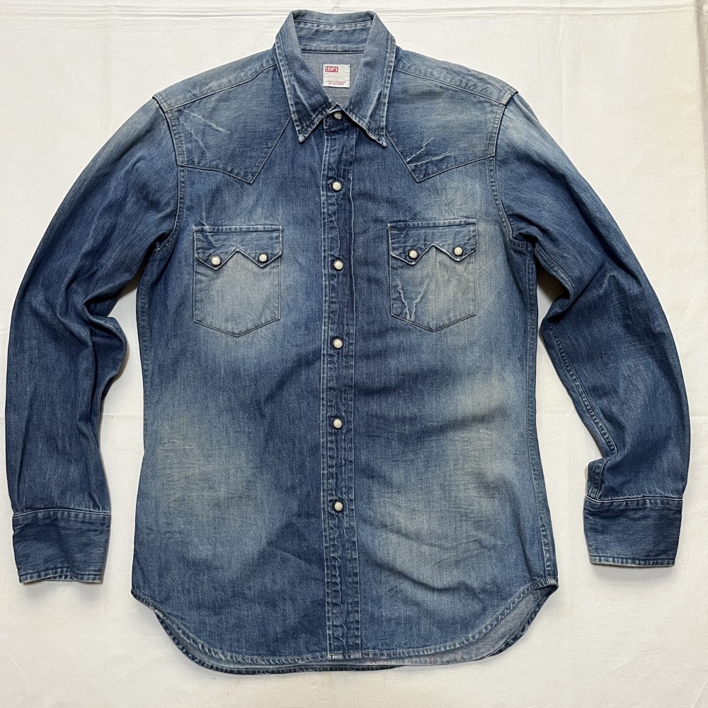 60s リーバイス ショートホーン 総柄 シャツ アロハ ビンテージ USA製-