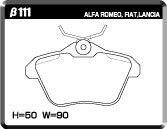 ACRE アクレ ブレーキパッド ZZC(Zi:Zi:Si:) リア Alfa Romeo 156 WAGON 2.5 V6 Q-SYSTEM β111_画像3