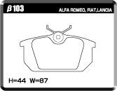 ACRE アクレ ブレーキパッド PC3200(競技専用) リア Alfa Romeo 155 2.0 Q4 フロント:LUCAS製キャリパー β103_画像3