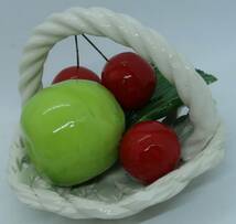 イタリア製 カポディモンテ 陶器製フルーツバスケット Ceramic Fruit Basket イタリア製 さくらんぼ/りんご Art.378/SC_画像3
