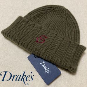 【新品】Drake's/ドレイクス/ニットキャップ/カーキ/日本未発売