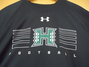 即決　ハワイ　ハワイ大学　フットボール　アンダーアーマー　Tシャツ　黒色　XL　ポリ素材