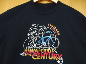 即決　ハワイ　HAWAI'I RIDE CENTURY　自転車イベント2020'　Finisher　Ｔシャツ　黒色　Ｍ