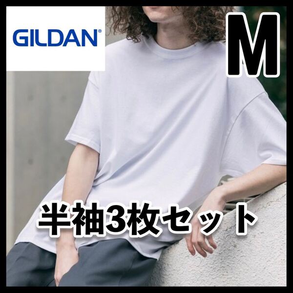 新品未使用 ギルダン 6oz ウルトラコットン 無地半袖Tシャツ ユニセックス 白3枚 M