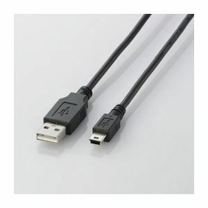 (まとめ)エレコム USB2.0ケーブル(mini-Bタイプ) U2C-M10BK【×10セット】