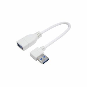 (まとめ)変換名人 USB3.0L型ケーブル延長20(右L) USB3A-CA20RL【×5セット】