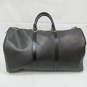 ★中古品【ヴィトン】旅行鞄 ボストン バッグ キーポル50 M42962 エピ ノワール 黒 ブラック ブランド 