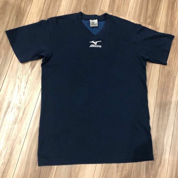 ミズノ　MIZUNO Ｖネック　Tシャツ　ネイビー　Sサイズ