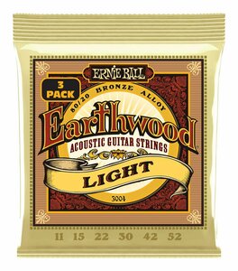 ★ERNIE BALL 3004 ×1 [11-52] Earthwood Light 80/20 Bronze 3セットパック アコースティックギター弦★新品送料込